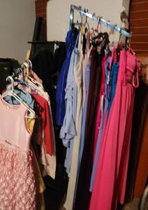 lot 171 image: 4-ARM CLOTHING RACK AS SHOWN. CONTENTS NOT INCLUDED. (DELAYED PICK UP -- AFTER 200PM)