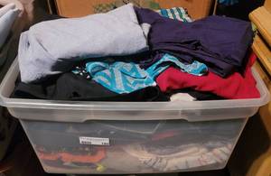 lot 180 image: CONTAINER LOT OF ASSORTED CLOTHING AS SHOWN. NICE MIXED LOT