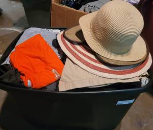lot 182 image: CONTAINER LOT OF ASSORTED CLOTHING AS SHOWN. NICE MIXED LOT