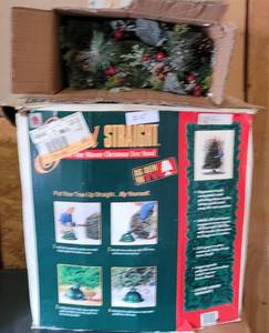 lot 215 image: CHRISTMAS TREE STAND AND MORE AS SHOWN.