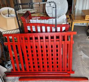 lot 226 image: WOODEN BABY CRIB IN STYLECOLOR SHOWN. DISASSEMBLED.