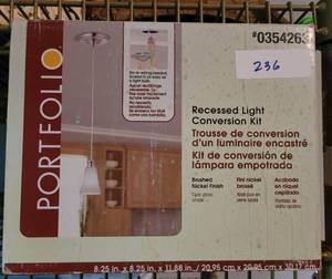 lot 236 image: RECESSED LIGHT CONVERSION KIT IN BOX AS SHOWN.