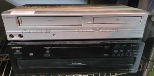 lot 242 image: VHS VCR AND 5-DISC PLAYER AS SHOWN.