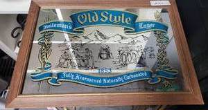 lot 254 image: VINTAGE OLD STYLE HEILEMANS LAGER AD MIRROR AS SHOWN.