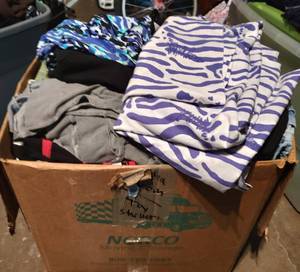 lot 187 image: CONTAINER LOT OF ASSORTED CLOTHING AS SHOWN. NICE MIXED LOT