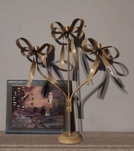 lot 189 image: CANDLE HOLDER AND FRAME AS SHOWN.