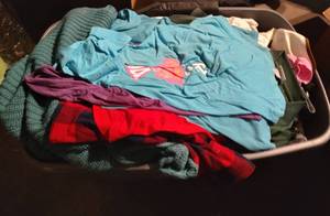 lot 192 image: CONTAINER LOT OF ASSORTED CLOTHING AS SHOWN. NICE MIXED LOT