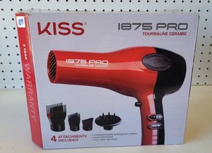 lot 109 image: KISS I875 PRO TOURMALINE HAIR DRYER IN PACKAGE.