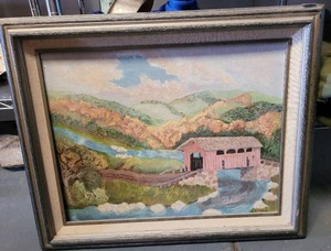lot 132 image: CANVAS-STYLE PAINTING.