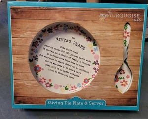 lot 153 image: GIVING PIE PLATE AND SERVER SET IN BOX.