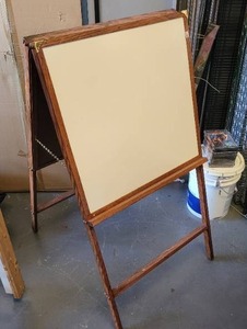 lot 198 image: A FRAME WHITE BOARD STAND.