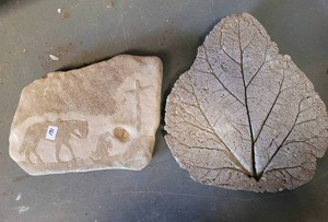lot 161 image: (2) DECORATIVE YARD STEP STONES.