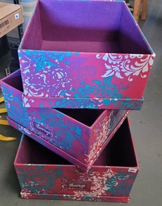 lot 189 image: (3) NESTING STORAGE BOXES.