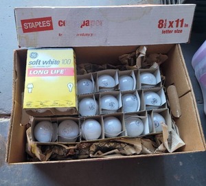 lot 245 image: BOX LOT OF LIGHT BULBS.