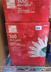 lot 229 image: (6) NEW, CHRISTMAS 300-MINI LIGHTS IN BOXES.