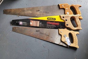 lot 327 image: (3) HAND SAWS AS SHOWN.