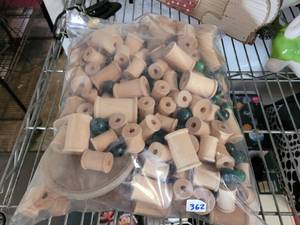 lot 362 image: BAG OF THREAD SPOOLS AS SHOWN.