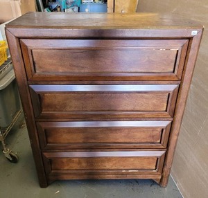 lot 396 image: WOODEN 4-DRAWER CHEST AS SHOWN.
