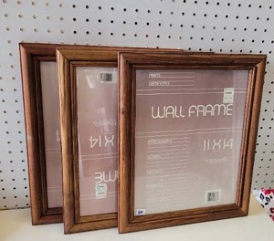 lot 310 image: (3) WOODEN 8X10 PHOTO FRAMES.