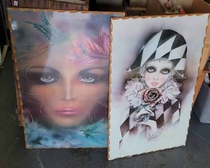 lot 440 image: (2) WOODEN POSTER FRAMES AS SHOWN.