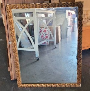lot 442 image: LARGE VINTAGE HEAVY MIRROR AS SHOWN.
