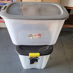 lot 445 image: (2) PLASTIC STORAGE CONTAINERS AS SHOWN.