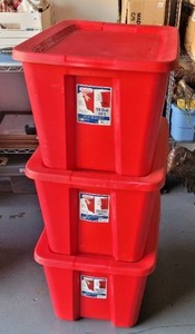 lot 446 image: (3) PLASTIC STORAGE CONTAINERS AS SHOWN.