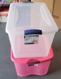 lot 448 image: (2) PLASTIC STORAGE CONTAINERS AS SHOWN.
