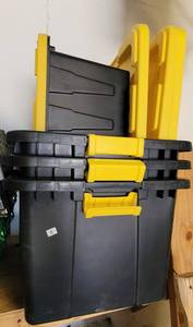 lot 8 image: (4) LARGE PLASTIC STORAGE CONTAINERS.