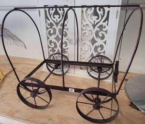 lot 14 image: DECORATIVE WROUGHT-IRON STYLE WAGON