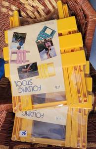 lot 30 image: (2) PLASTIC FOLDING STOOLS IN PACKAGES