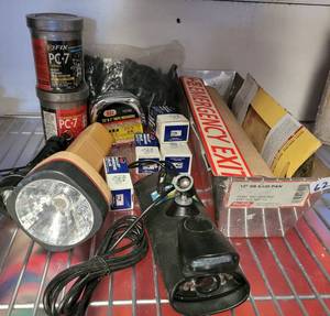 lot 62 image: MIXED LOT INCLUDING EPOXY, TAPE MEASURE, FLASHLIGHTS AND MORE