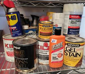 lot 61 image: MIXED LOT INCLUDING STEINS, SPRAY PAINTS, AND MORE
