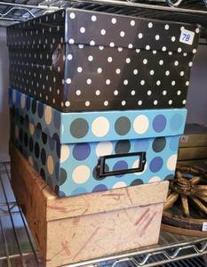 lot 78 image: (3) DECORATIVE STORAGE BOXES