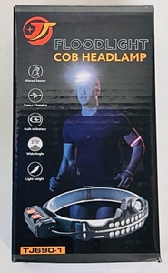 lot 26 image: COB floodlight LED Motion Sensor Headlamp USB Rechargeable Torch Headlight