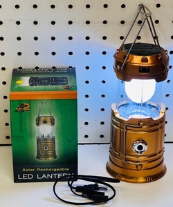 lot 30 image: KTS SolarDirect AC Rechargeable LED Lantern &amp Flashlight - 110V-2.5W Camping Survival Gear Which Also Charges Mobile Devices