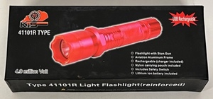 lot 27 image: KTS Type 41101 Red Rechargeable Flashlight W 4.9 Million Volt Stun Gun