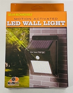 lot 35 image: Lot of 2 KTS Solar Rechargeable Motion Activated LED Wall Lights (2x Money)