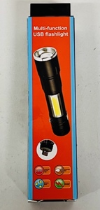 lot 38 image: Lot of 2 Multi-Function USB Long Range Flashlights - Telescopic Zoom, Warning Light, COB, &amp Magnetic Mounting (2x Money)