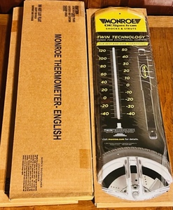 lot 12 image: Lot of 3 New Monroe Shocks &amp Struts Metal Wall-Hanging Thermometers (3x the Money)