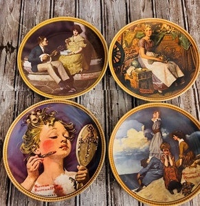 lot 62 image: Vintage 1982 Knowles Limited Edition Norman Rockwells Rediscovered Women Collection Collector Plates Issues One Through Four