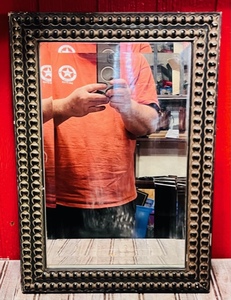 lot 70 image: 14 x 20 Vintage Wall Hanging Framed Mirror