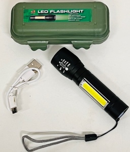 lot 119 image: KTS Powerful 2-in-1 Lamp Zoomable Mini LED Flashlights W 3 Modes &amp USB Rechargeable (3x The Money)