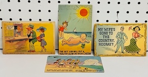 lot 74 image: Four 1940s Funny Post Cards