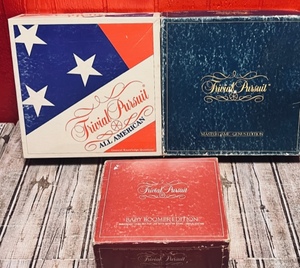 lot 161 image: Three Vintage Trivial Pursuit Games - All American, Mastergame Genus Edition, &amp Baby Boomer Edition
