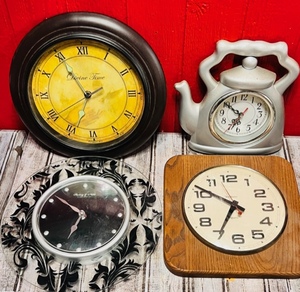 lot 170 image: Four Wall-Hanging Clocks - Including Devine Time, Barnes &amp Noble, &amp New Haven