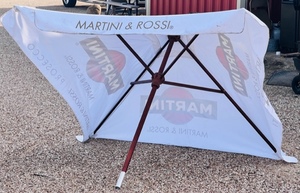 lot 77 image: Vintage Martini &amp Rossi Patio Umbrella