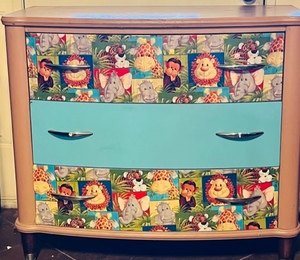 lot 78 image: Amazingly Cute Three Drawer Wooden Childrens Room Dresser