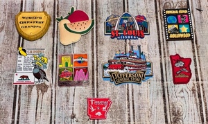 lot 193 image: Six Collectible Souvenir Refrigerator Magnets &amp Two Others
