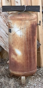 lot 203 image: 60 Gallon A.S.M.E. Tank For Air Compressor - Would Even Be Great For a BBQ Grill or Smoker